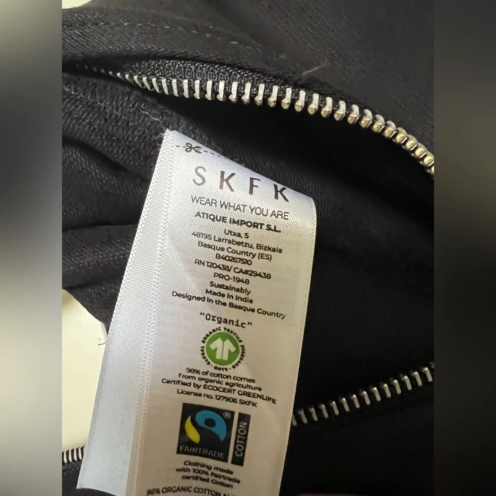 SKFK Aldaia Black Zipper Organic Cotton Skirt | EU 38 US 6